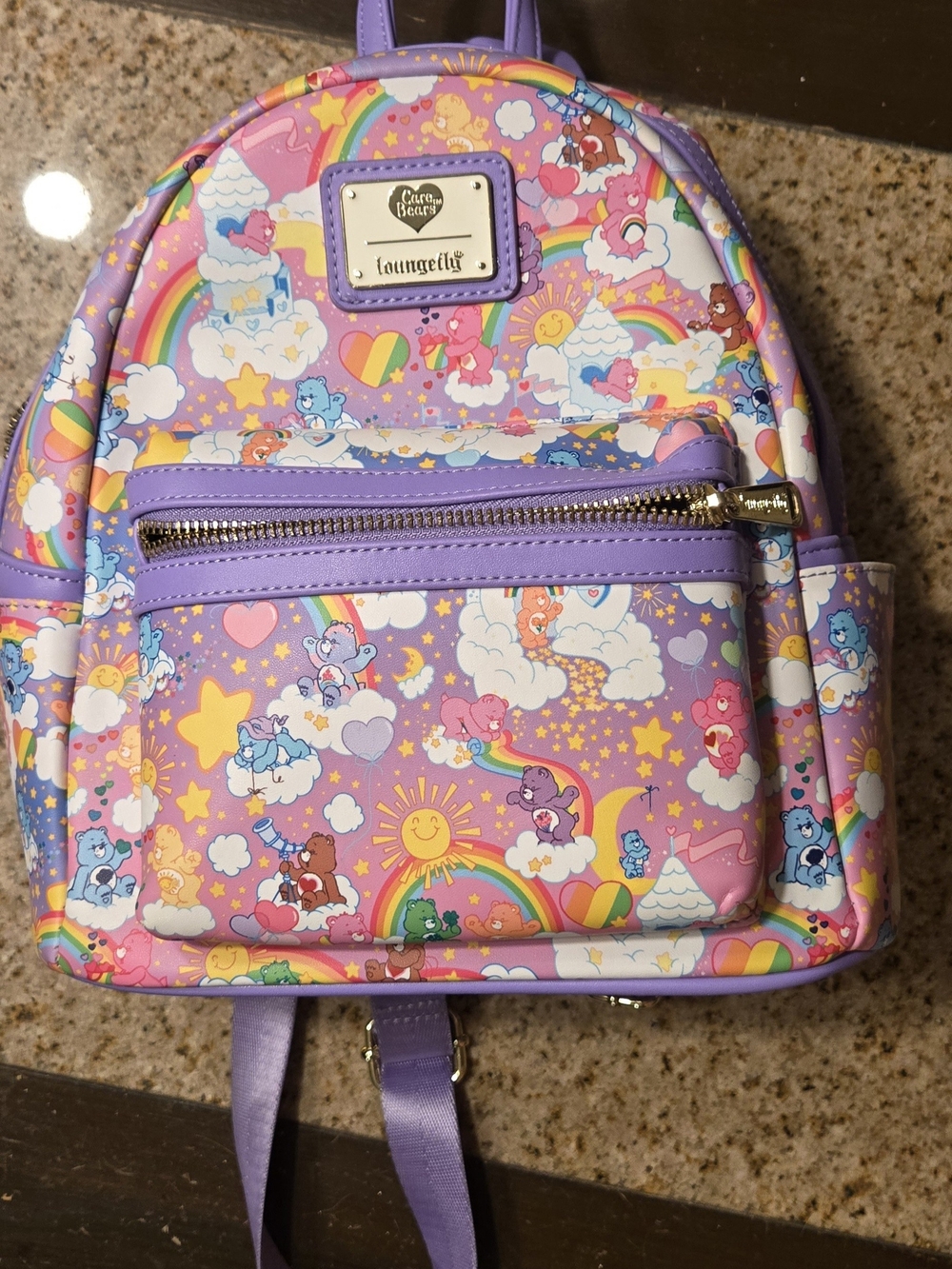 Loungefly Care Bears Purple Mini Backpack Purse